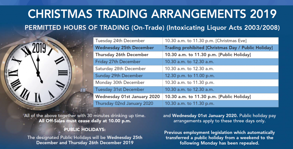 LVA Christmas Trading Hours 2019