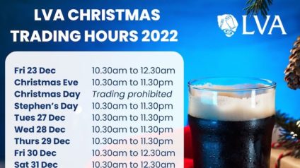 Christmas trading hours for pubs, Christmas 2022 as provided by the Licensed Vintners Association